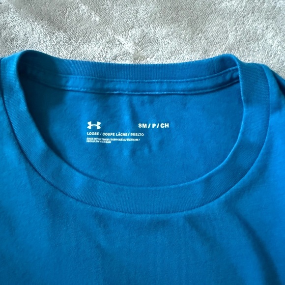 Under Armour Team Issue Wordmark Men's Small Cruise Blue Cotton T-shirt - Picture 2 of 2